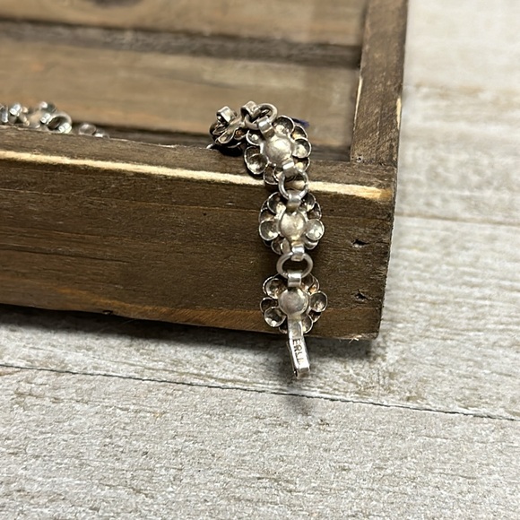 12 DOC🎄 Taxco turquoise blue gemstone flower design sterling silver 925 bracelet - Picture 6 of 6